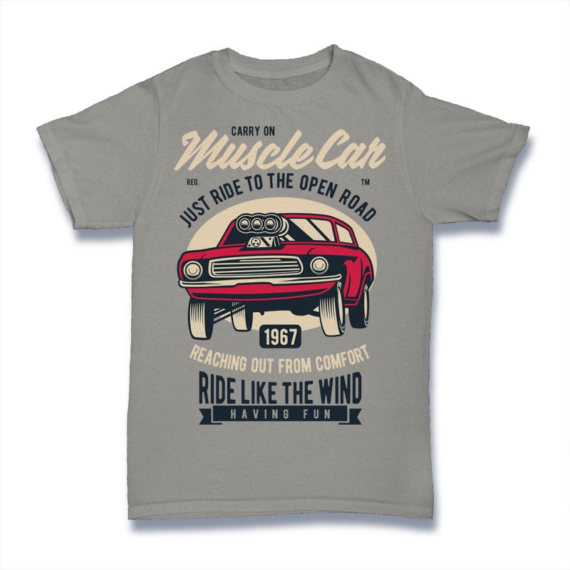 Muscle Car t shirt designs for print on demand