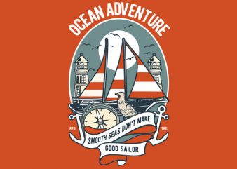 Ocean Adventure vector t-shirt design for commercial use
