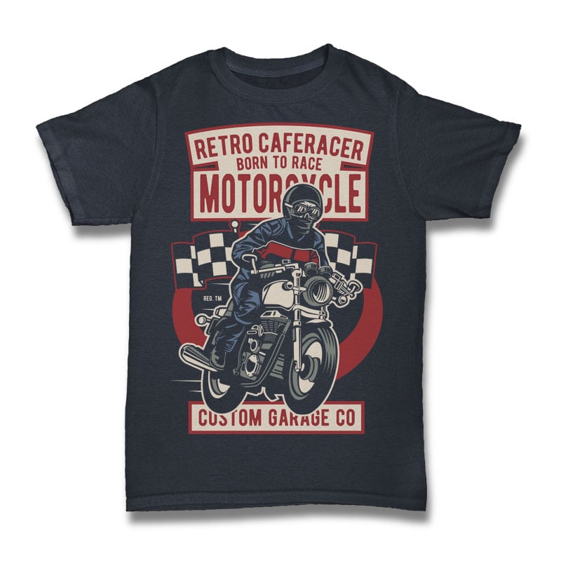 Retro Caferacer t shirt designs for print on demand