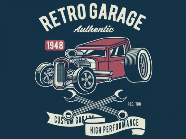 Retro garage hotrod buy t shirt design