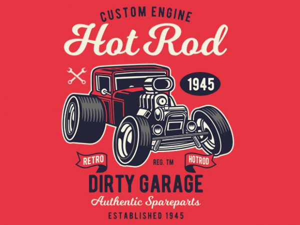 Retro hotrod graphic t-shirt design