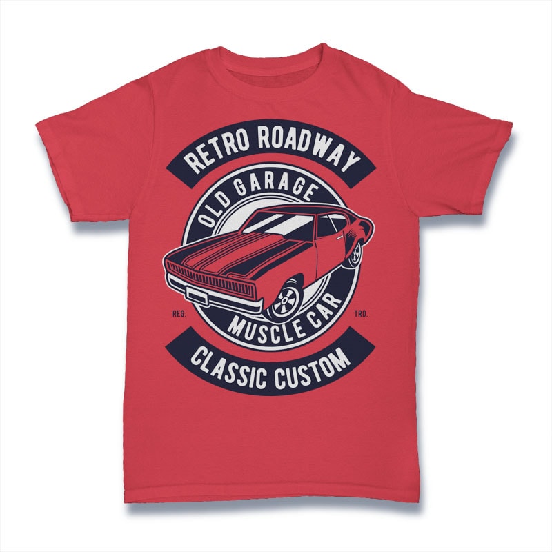 Retro Roadway vector shirt designs