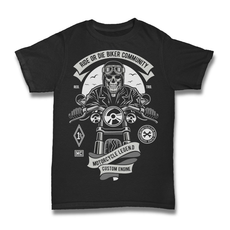 Ride Or Die Biker Club vector t shirt design