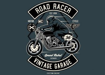 Road Racer vector t-shirt design