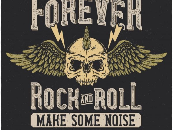 Forever rock and roll. vector t-shirt design