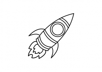 Rocket space astronaut minimal tattoo vector t shirt design
