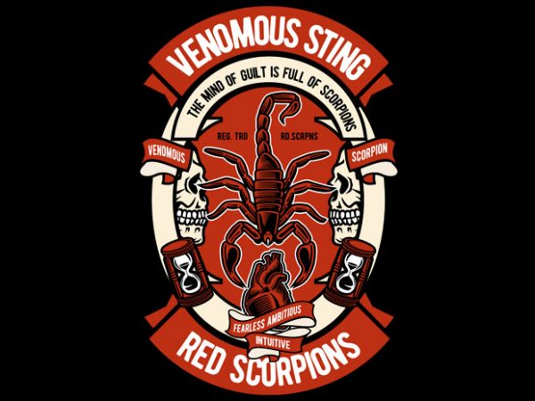 Scorpion tshirt design vector