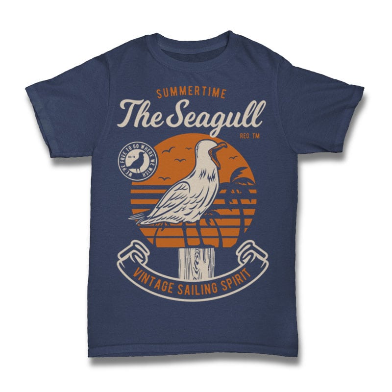 Seagul Bird t shirt design graphic