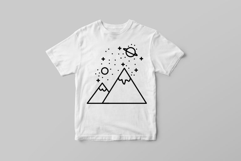 Simple and minimalistic camping with mountains and stars vector t shirt design commercial use t shirt designs