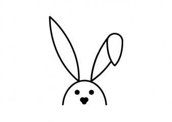 Simple bunny easter tattoo t shirt printing design for POD