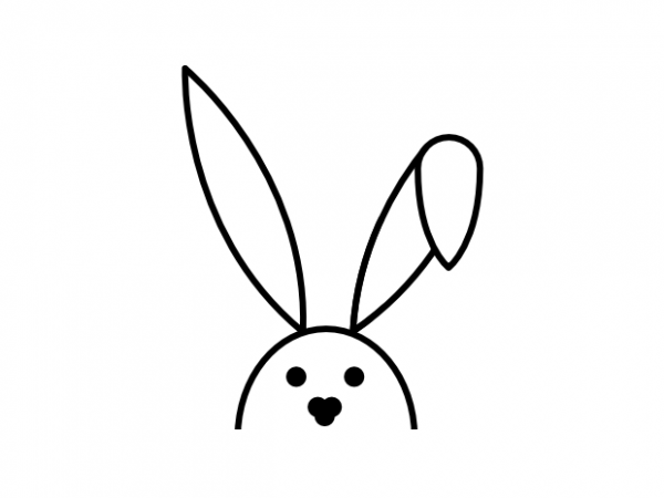 Simple bunny easter tattoo t shirt printing design for pod