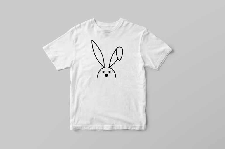 Simple bunny easter tattoo t shirt printing design for POD buy t shirt design