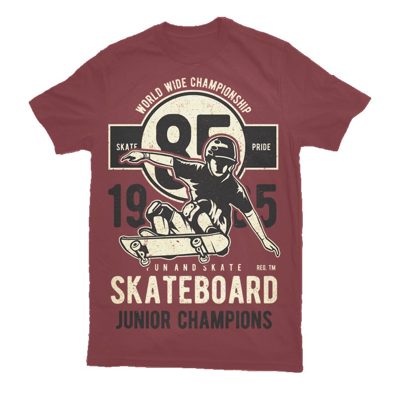 Skateboard Junior Champions Graphic t-shirt design t shirt designs for sale