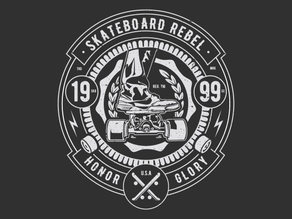 Skateboard rebel vector t-shirt design