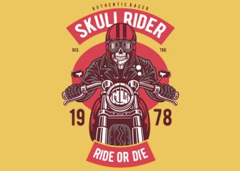 Skull Rider tshirt design vector