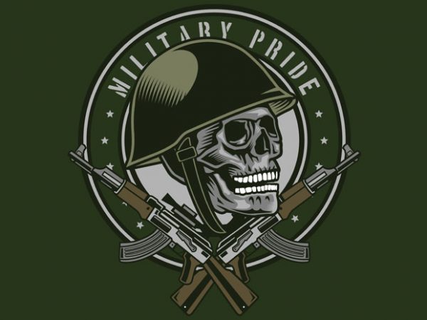 Skull soldier t shirt design for sale