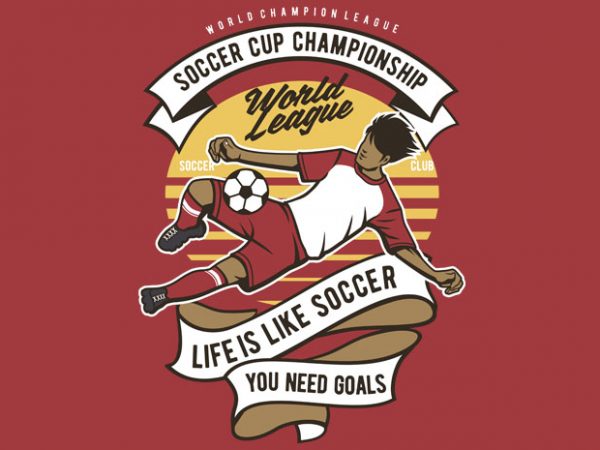 Soccer cup championship vector t shirt design for download