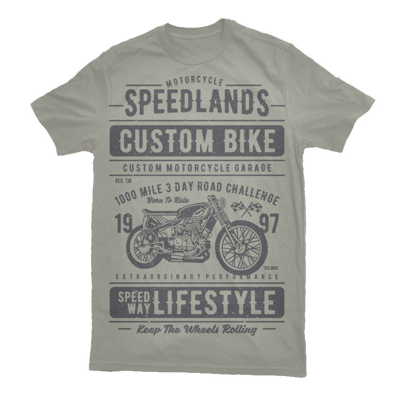 Speedlands Custom Bike Graphic t-shirt design tshirt design for sale
