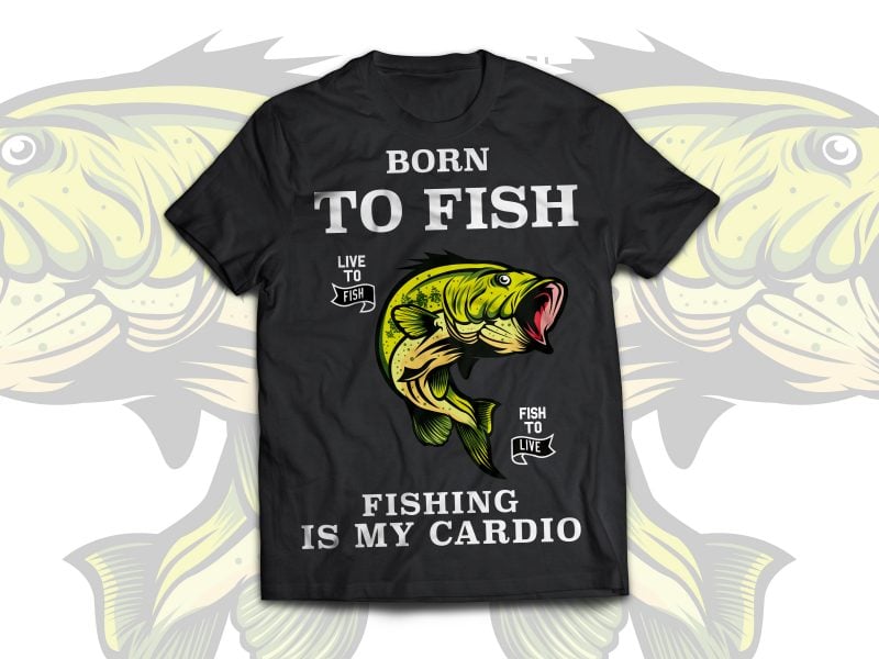 Fish Or Die T-Shirt Design commercial use t shirt designs