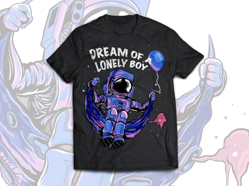 Lunar Astronaut T Shirt Design commercial use t shirt designs
