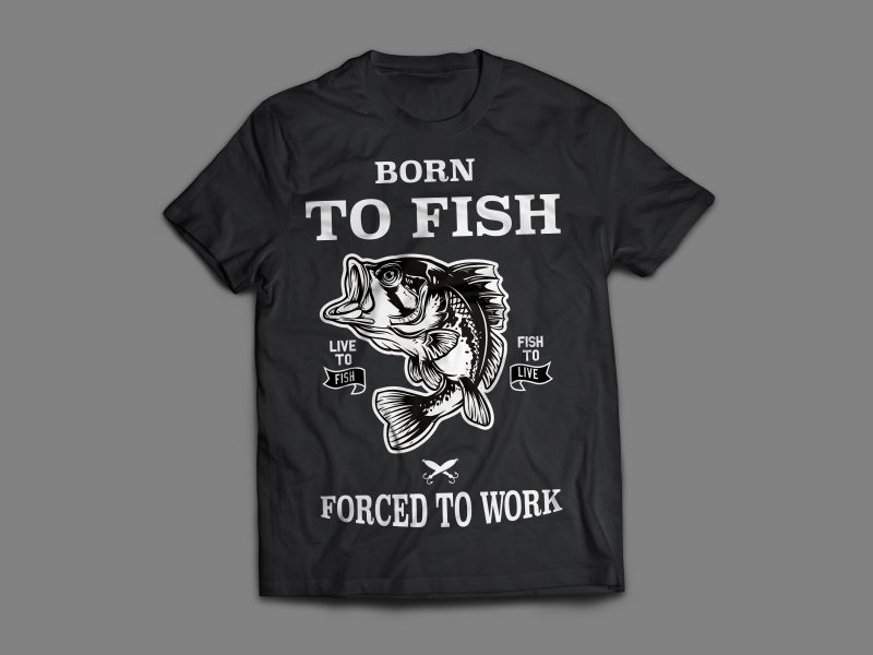 Born To Fish T-Shirt Design commercial use t shirt designs