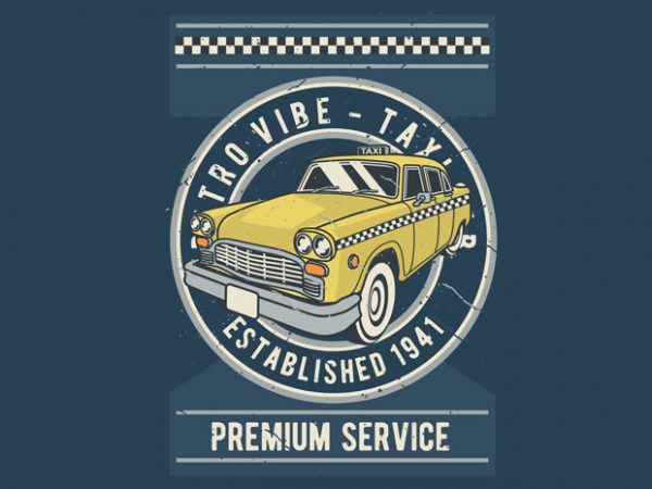 Taxi vector t shirt design for download