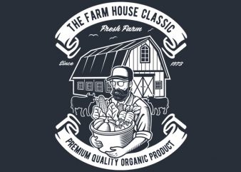 The Farm House Classic tshirt design for sale