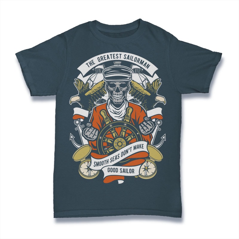 The Greatest Sailorman t shirt designs for printify