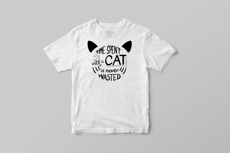 Time spent with a cat is never wasted kitten face vector t shirt design t shirt design png