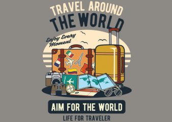 Travel Around The World t shirt design png