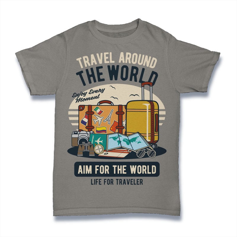 Travel Around The World t shirt design png