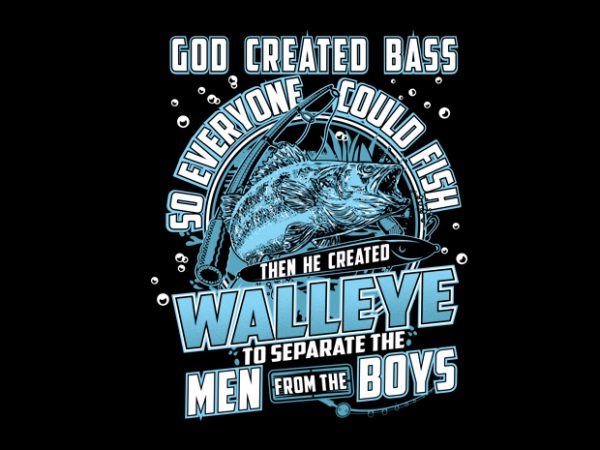 Born to fish walleye vector t-shirt design