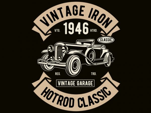Vintage iron classic tshirt design vector