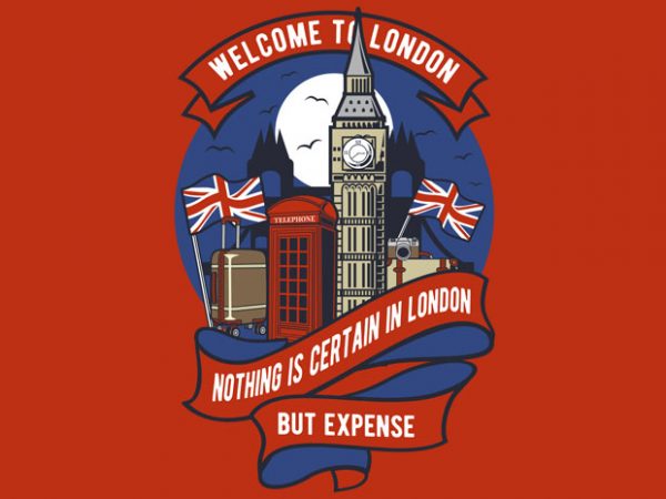 Welcome to london buy t shirt design for commercial use