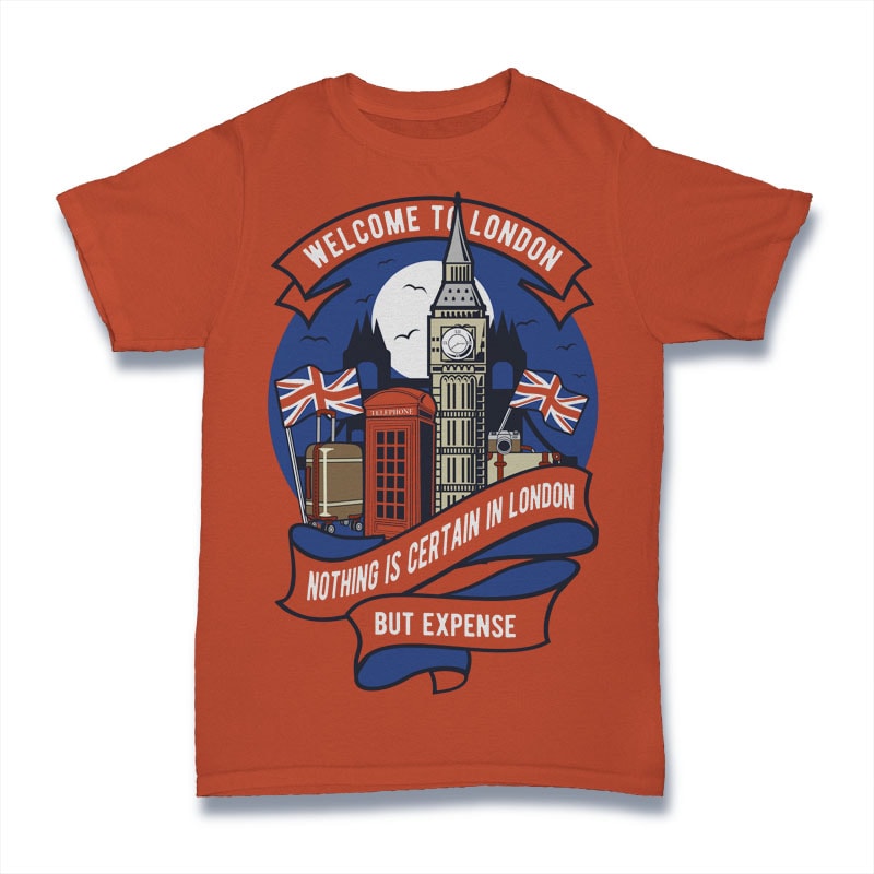 Welcome To London t shirt designs for sale