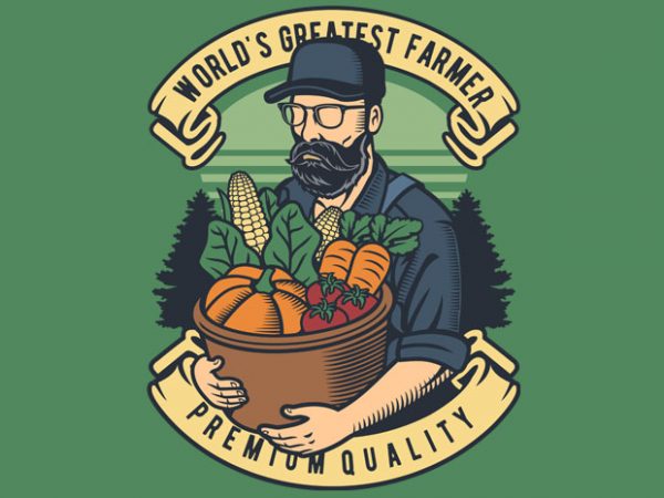 World greatest farmer print ready shirt design