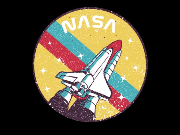 Usa space agency vintage t shirt design for purchase