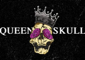 Queen Of Rose Skull Vector t-shirt design