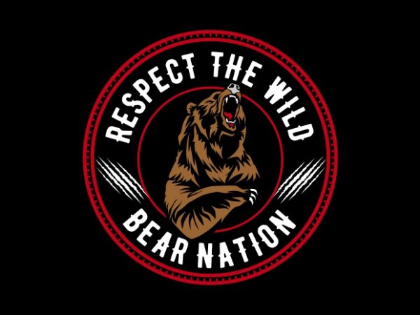 Bear nation t shirt design for sale