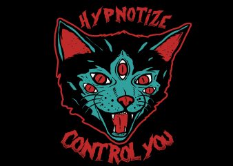 Cat Hypnotize t shirt design for purchase