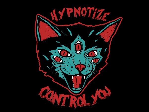 Cat hypnotize t shirt design for purchase