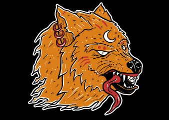 cult wolf t shirt design for download