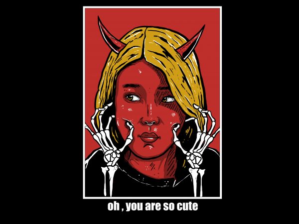 Cute satan t-shirt design png