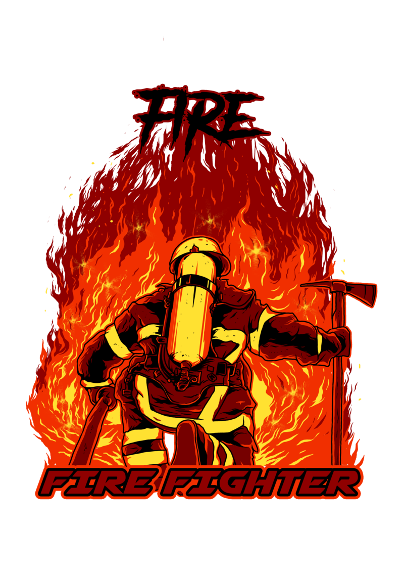 fire fighter print ready t shirt design