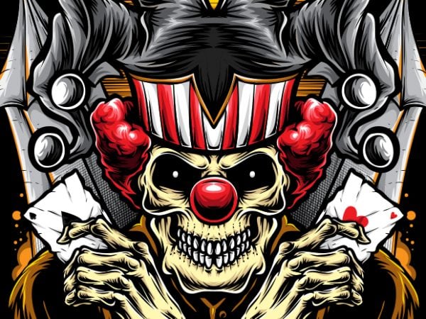 Gambler clown design for t shirt