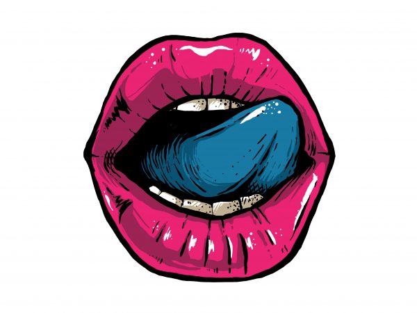 Lips buy t shirt design for commercial use