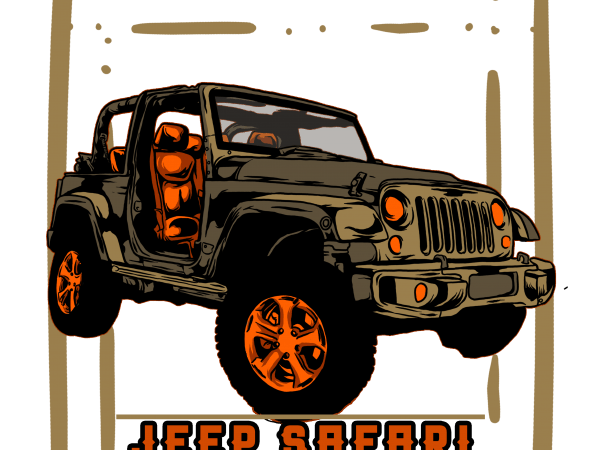 Jeep safari t shirt design template