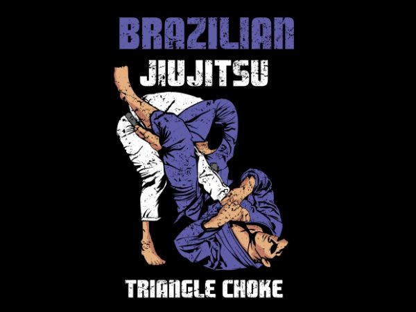 Jiu jitsu triangle move commercial use t-shirt design