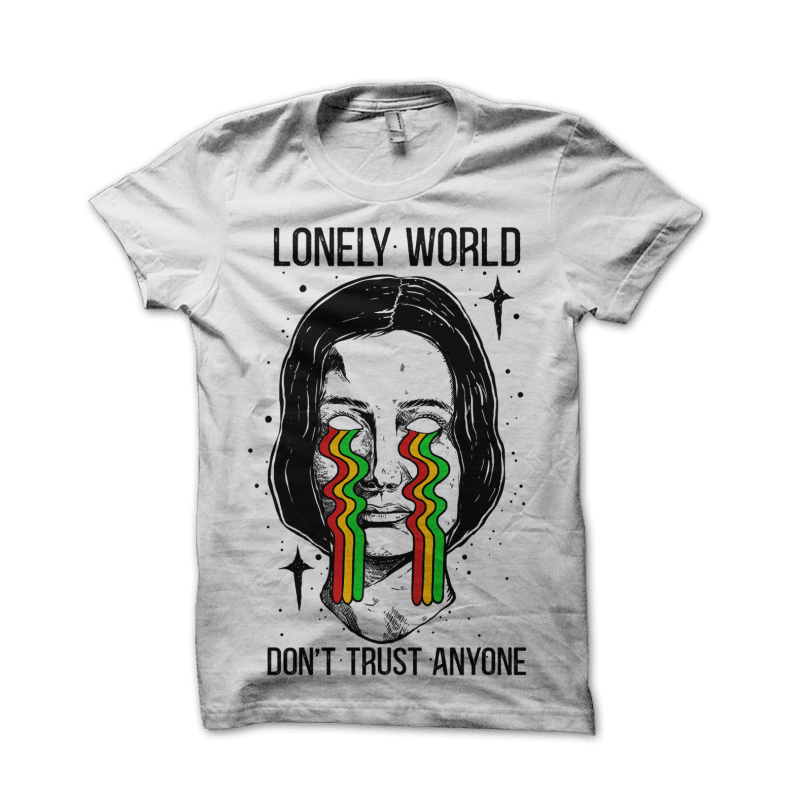 Lonely World t shirt design png