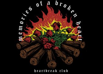 memories of a broken heart buy t shirt design for commercial use